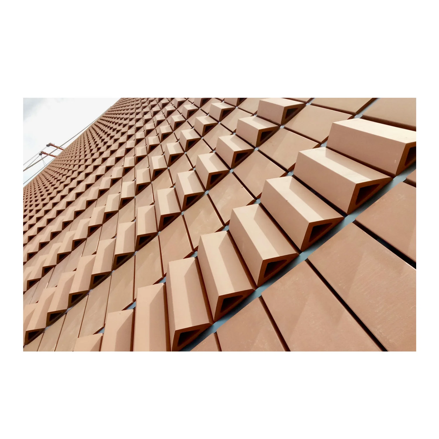 Terracotta stick easy installation terracotta baguettes for external curtain wall louver facade system