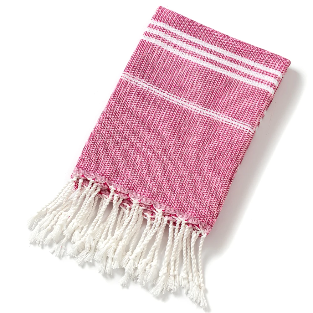 Modern Stripe Bath Towel Quick-Drying Microfiber Poncho-Style Hood Cotton Linen Fringe Detail Travel Customizable Logo Pattern