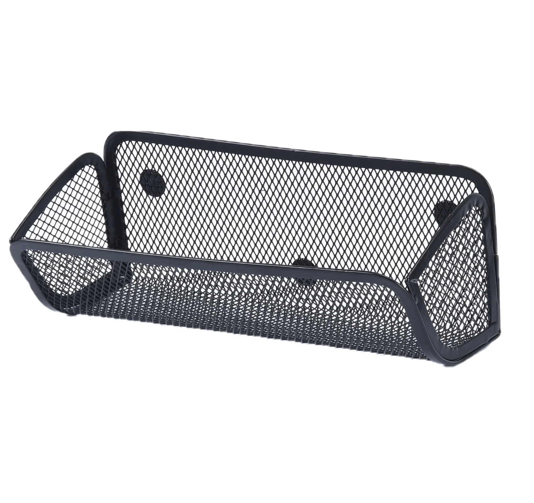 customized LOGO stationery black wholesales pen holder wire mesh for office Magnetic Storage Basket
