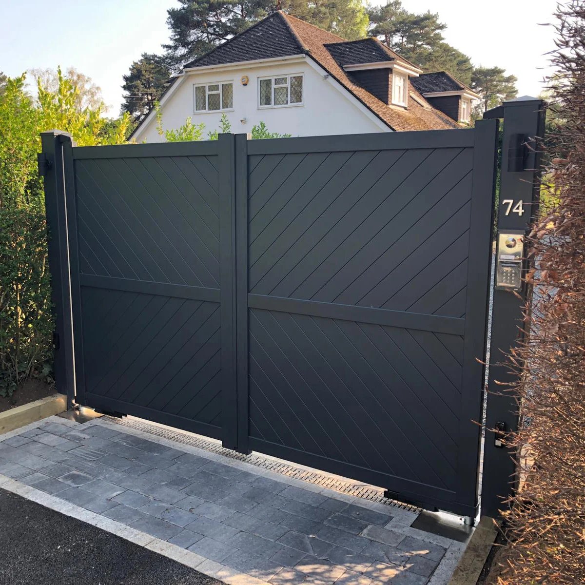 Aluminum Pannelli Recinzione Giardino Bianchi Driveway Fence Gate