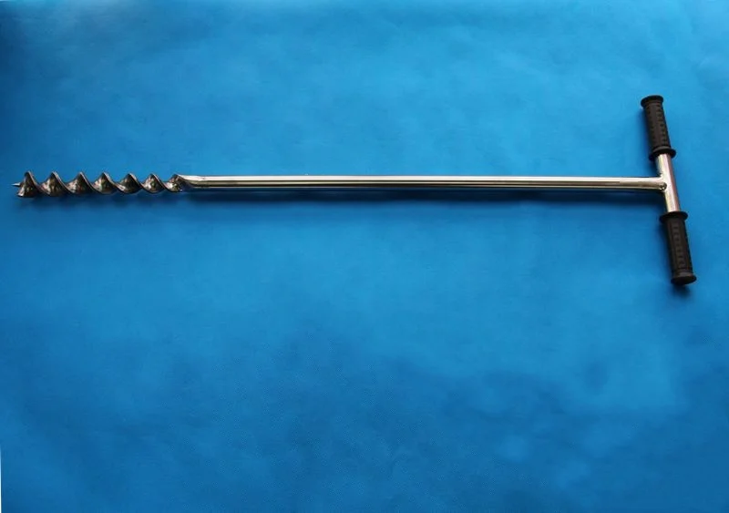 Stainless steel fence post hole digger screw soil sampler Soil sampling spiral auger