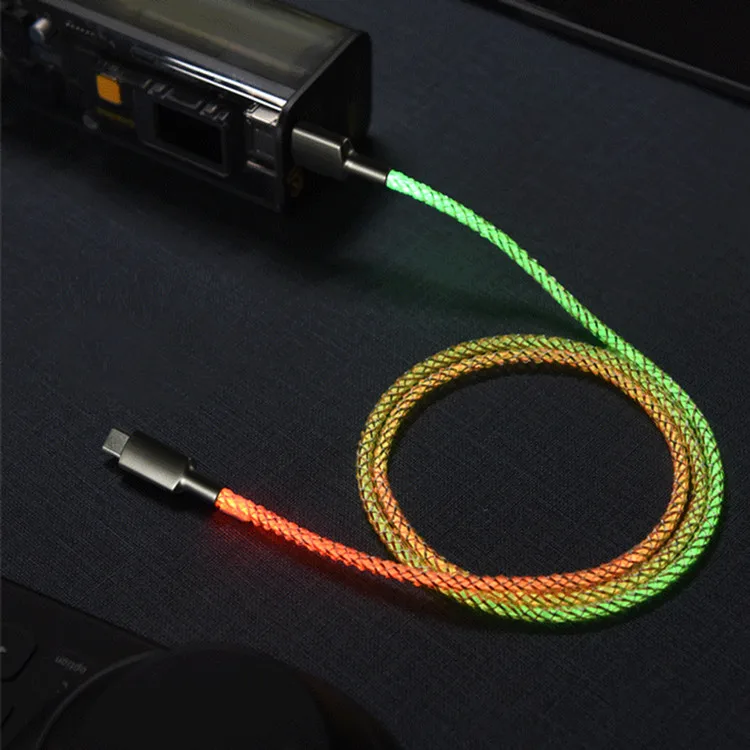 2022 new release RGB LED USB cable Type-C  Charger Cable 66W Mobile Phone Charger 6A Fast Charging Cable for iPhone 13