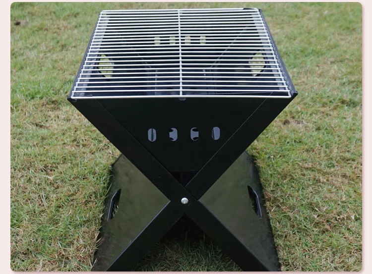 Charcoal Grill Outdoor Small Non-Stick Barbecue Wire X-Shaped Barbecue Accessories BBQ Grill Portable Foldable Barbecue Grill