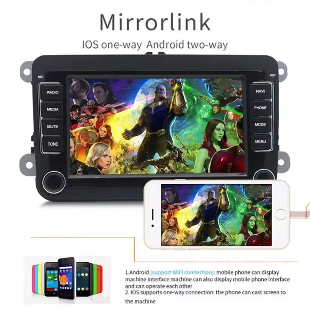 7 Inch Universal Android 12 Autoradios Touch Screen Stereo Carplay & Android Auto Car Radio Multimedia Player
