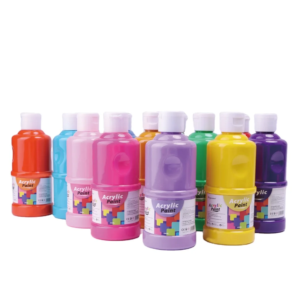 Bo Yi Xuan 250 ml Acrylic Paint 24 Colors High Coverage Capacity Pigment For Artist Art Painting Acrylic Colors Paint Set
