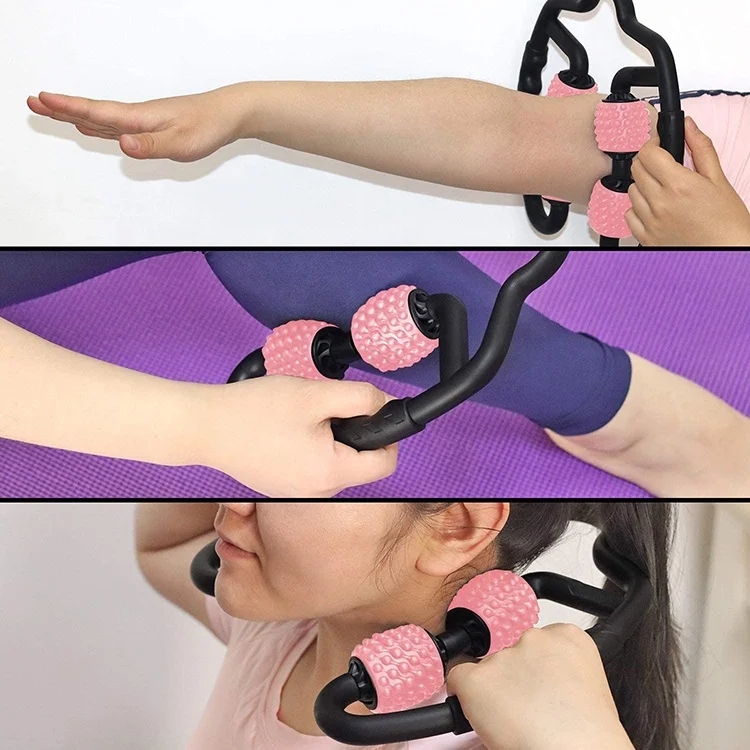 2022 Leg Muscle Massager 4 Wheels Body Shaping Relaxation Roller Ring Clamp Leg Massager