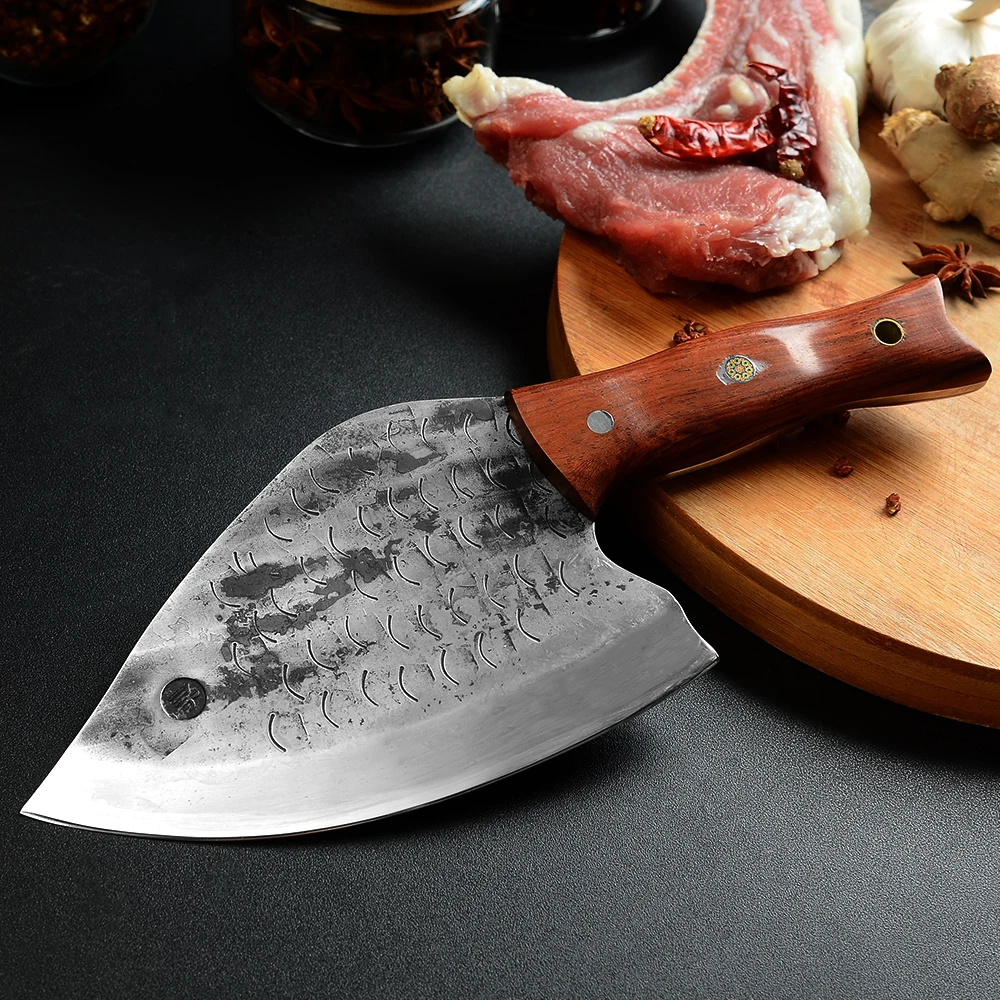 Xingye Kitchen Knives Wholesale Fish Pattern Luxury Durable Heavy Duty Cleaver High Carbon Steel Forged Chef Knife Handmade