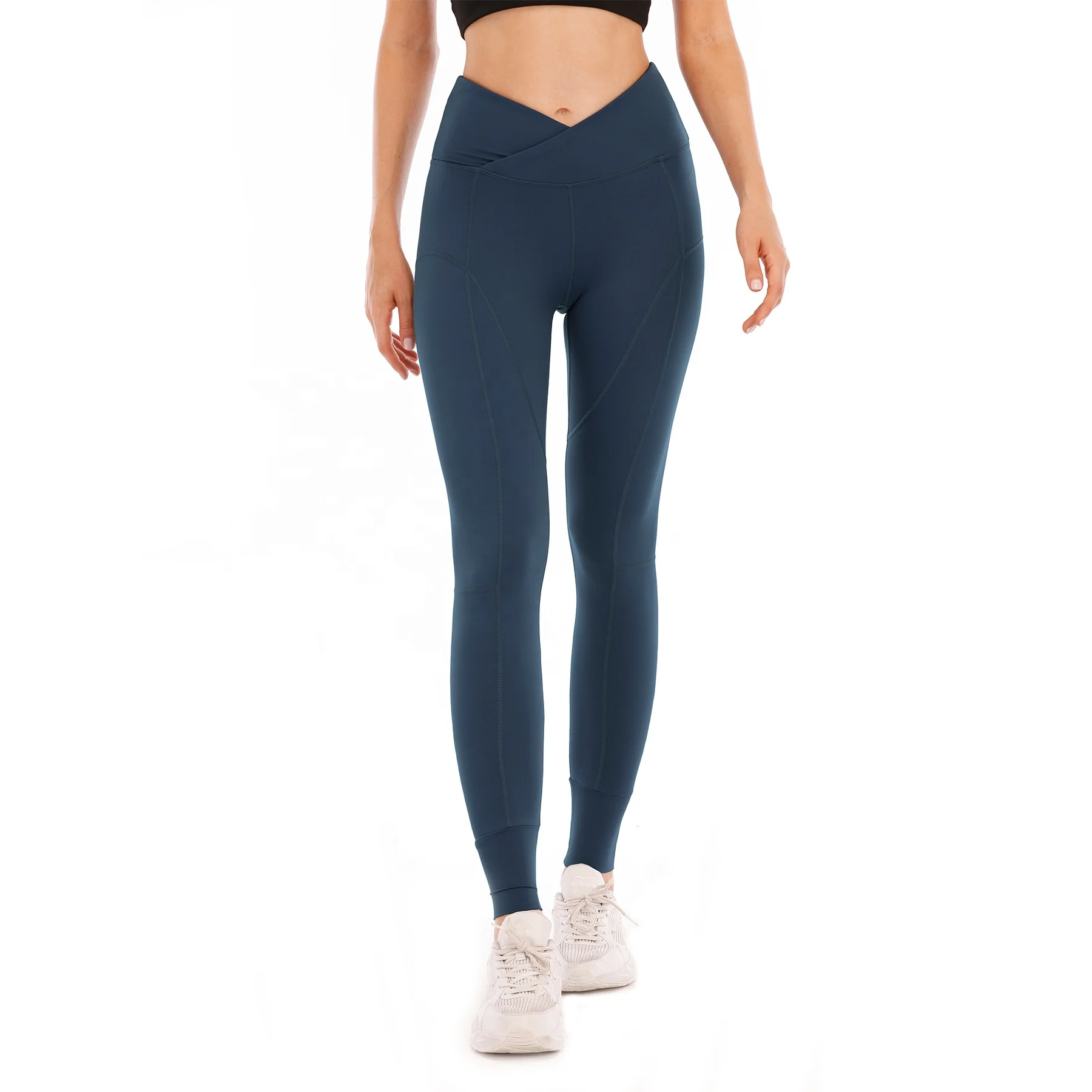 Leggings Women Sport Fitness Lady V Waist Soft Gym Slim Fit Running Tights Yoga Pants