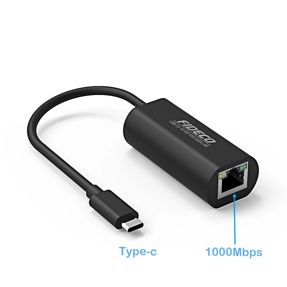 FIDECO High speed Usb3.0 type C to 10/100/1000Mbps Gigabit Lan Ethernet Adapter Usb Lan Adapter