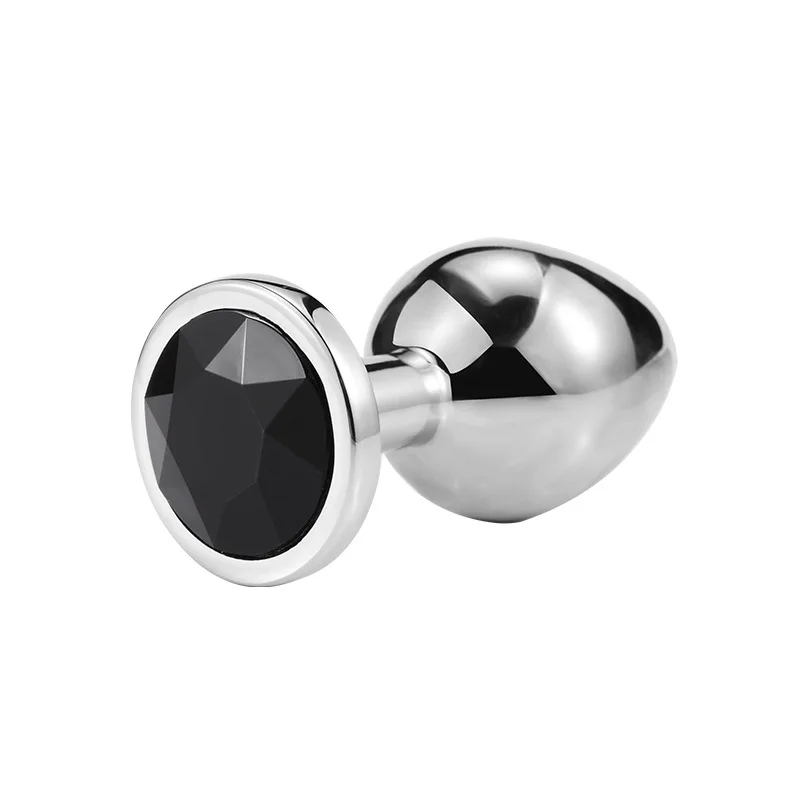 High Quality New Silver Medium Anal Plug Finished Product with Pearl Cotton and Fabric Bag for Fun Products