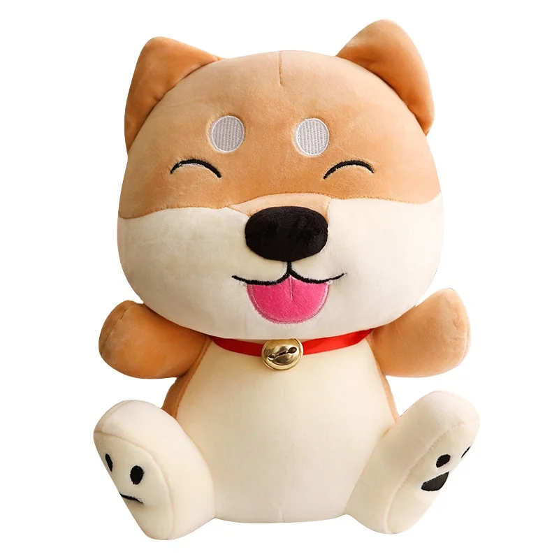 AIFEI TOY Cute Soft Down Cotton Smiling Face Chai Dog Doll Pillow Plush Toy Cloth birthday Gift
