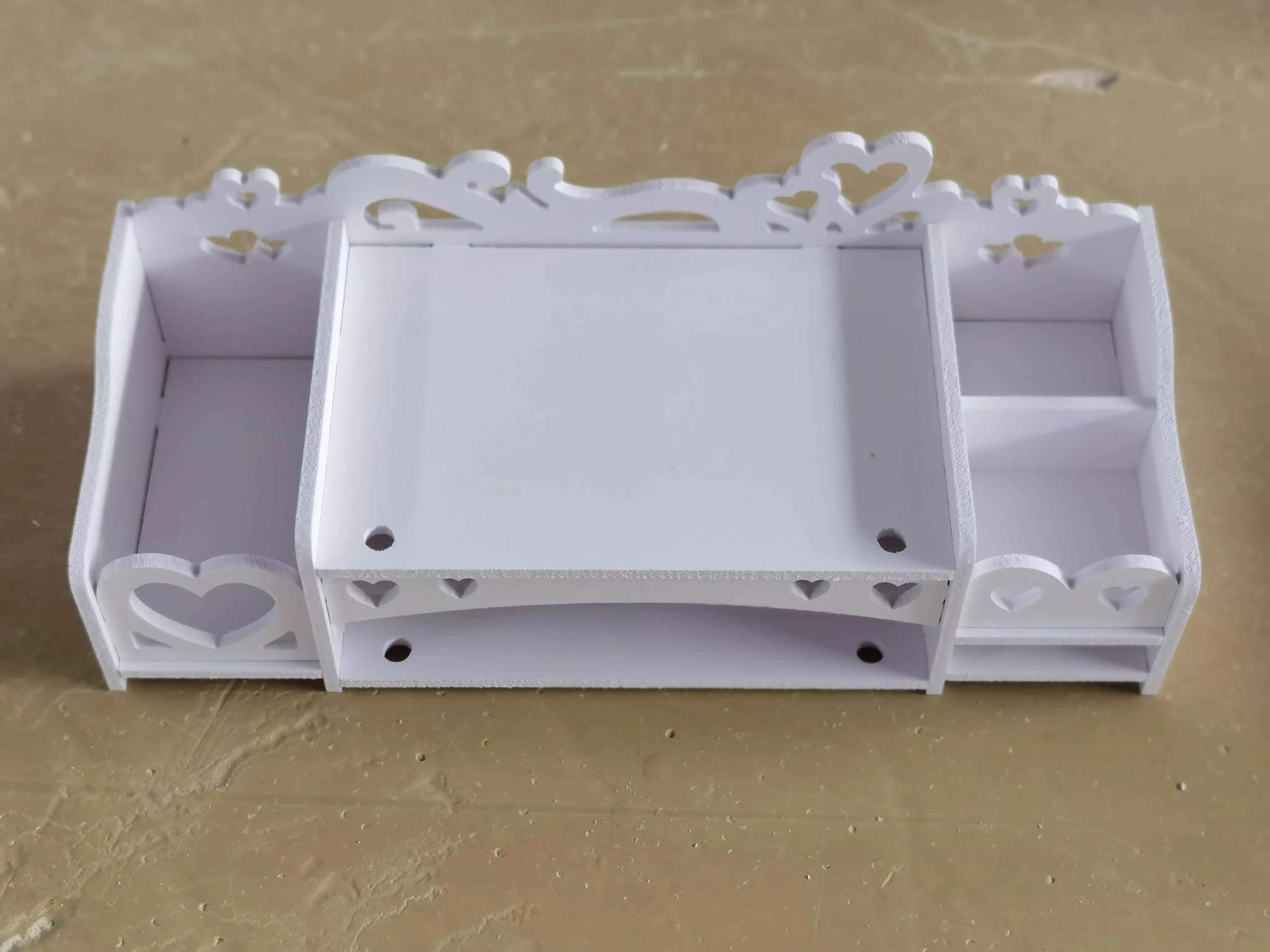 Wooden Monitor Stand Riser Computer Desk Organizer with Stationeries Storage Slots for Office Supplies School Teachers