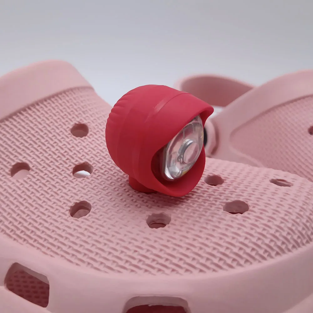 plastic outdoor lighting accessories hiking camping warning clog light  Led Shoe Light Hole HeadLight shoes charms headlight