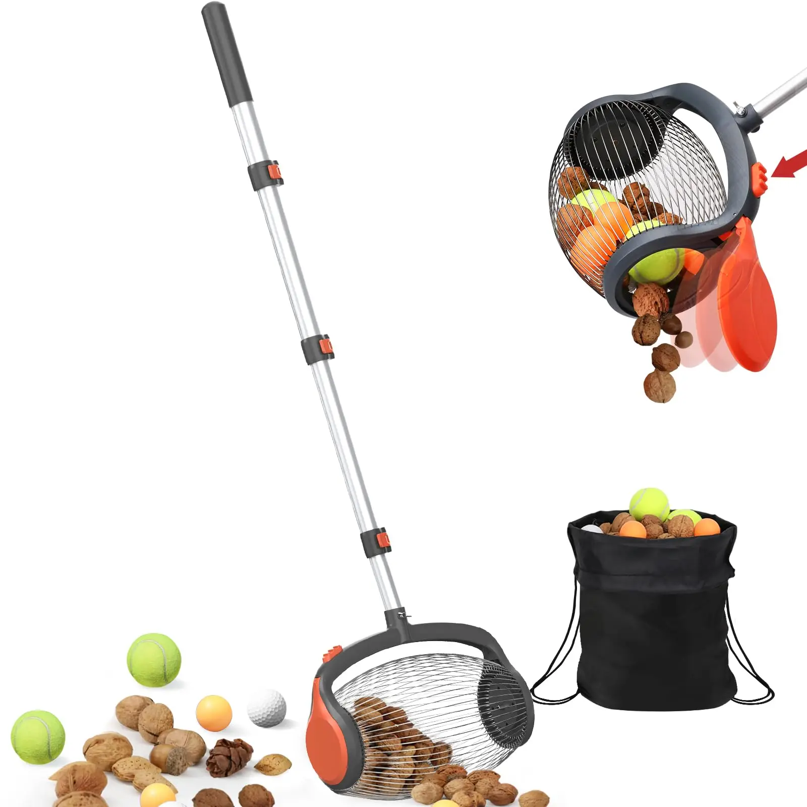 Acorn Picker Upper Roller Nut Gatherer Multifunctional Acorn Picker Upper with Rolling Drum