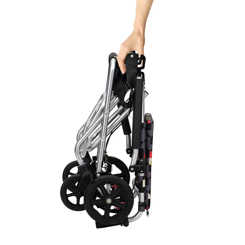 Elderly Portable Mobile Wheelchair With Manual Brake Hand Push Wheelchair Folding Portable Wheelchair For The Disabled