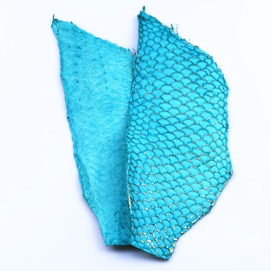 Tilapia Fish Skin Leather with silver side finish for wallet
