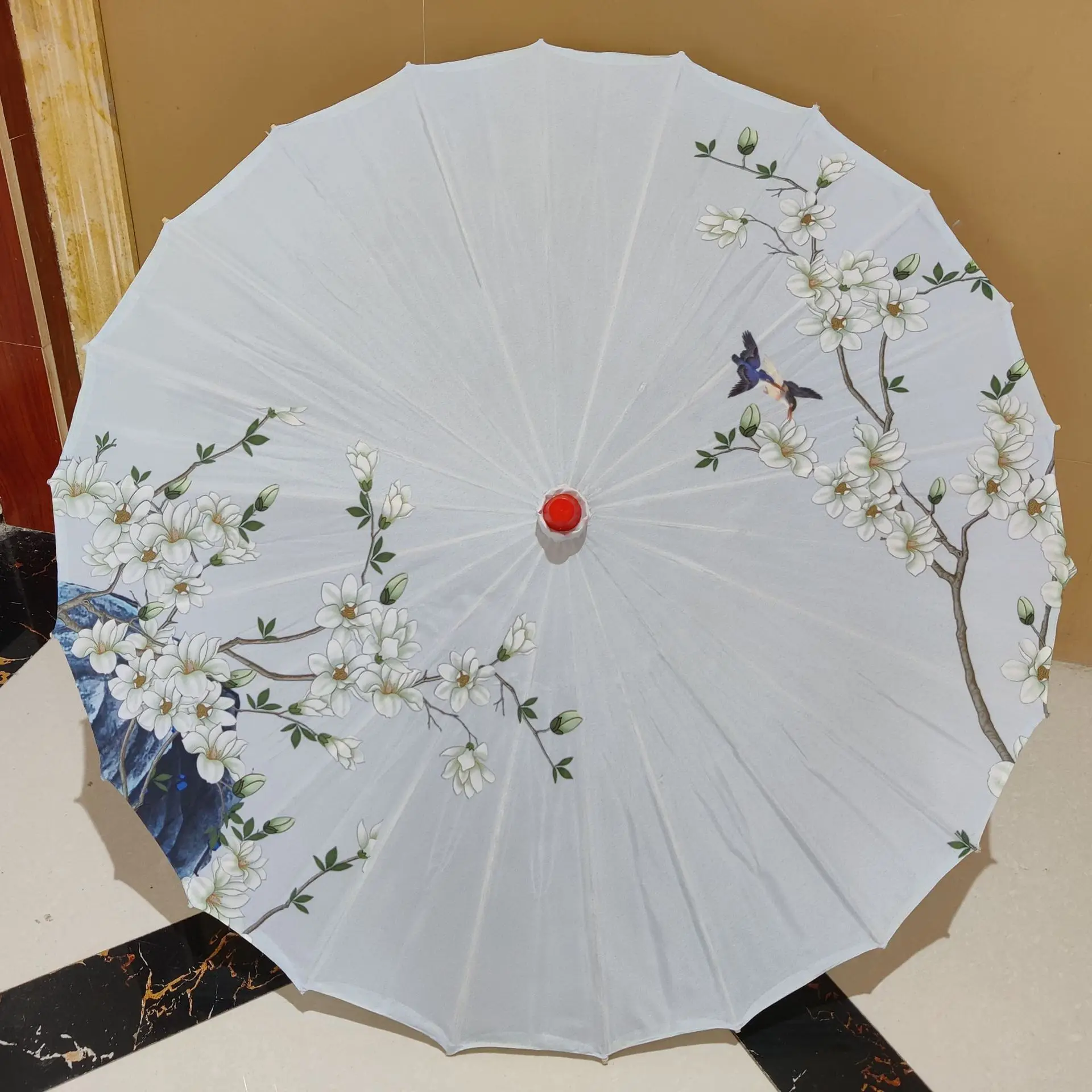 Wholesale  wedding decoration flower pattern hand painted decoration  paper parasols bridal umbrella custom logo