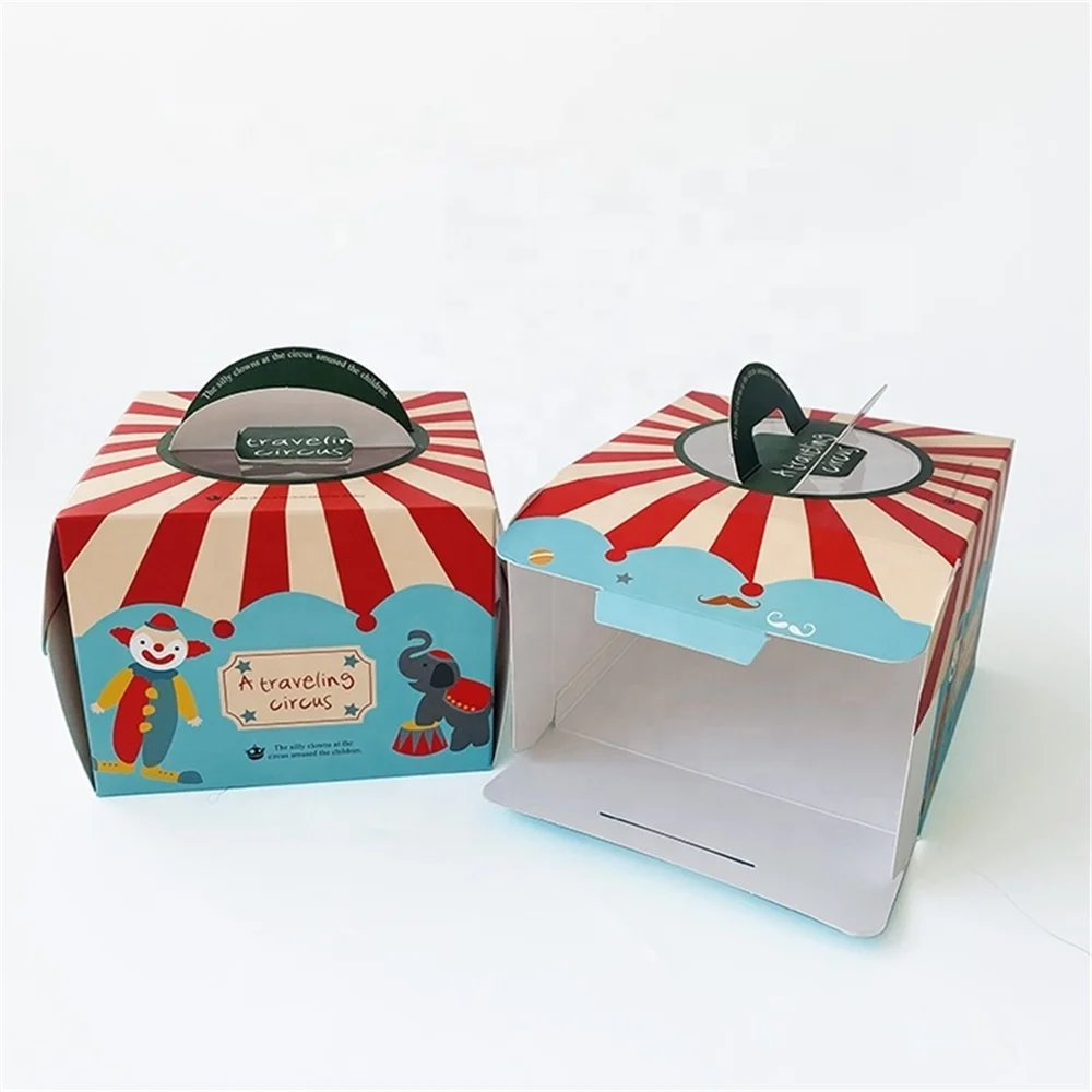 Wholesale Bakery Supply Novelty Disposable Paper Cake Box with Window