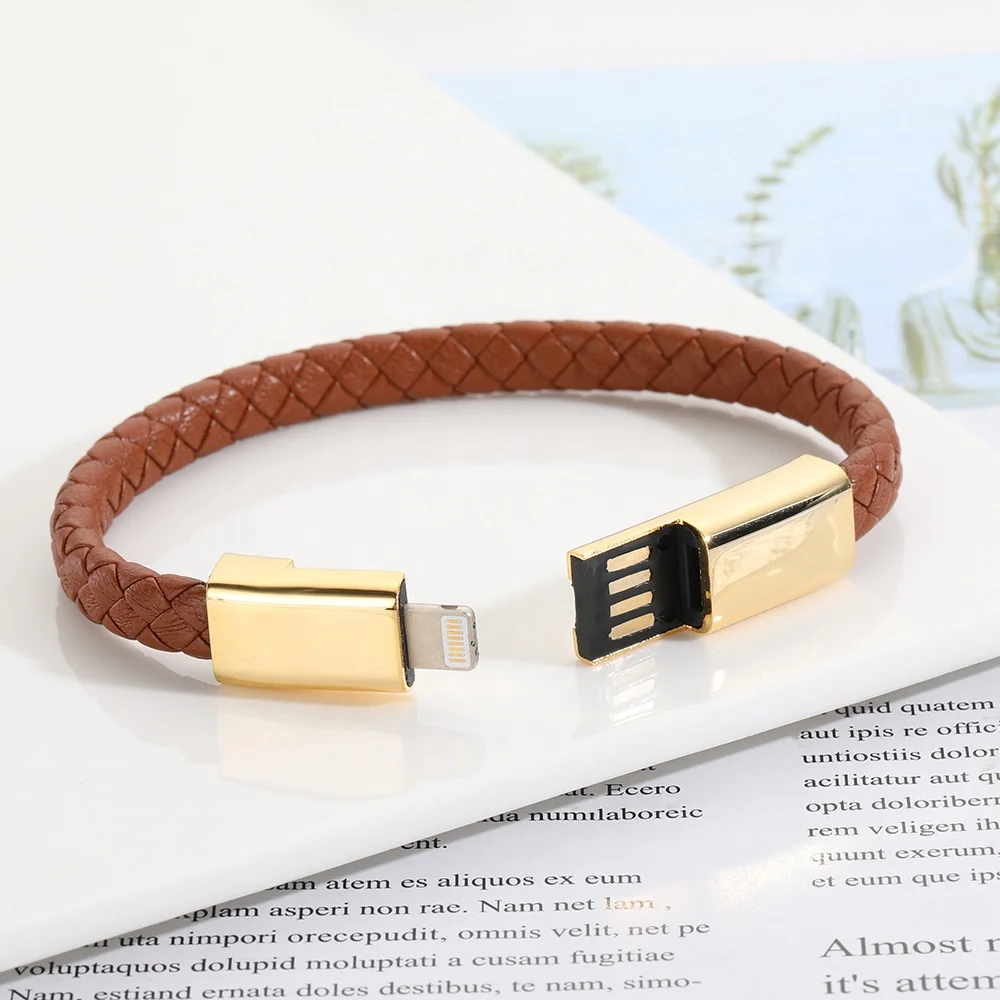 VEROMCA 2020 New Style Light Luxury Three Primary Colors Charging USB Portable Data Line Mobile Bracelet