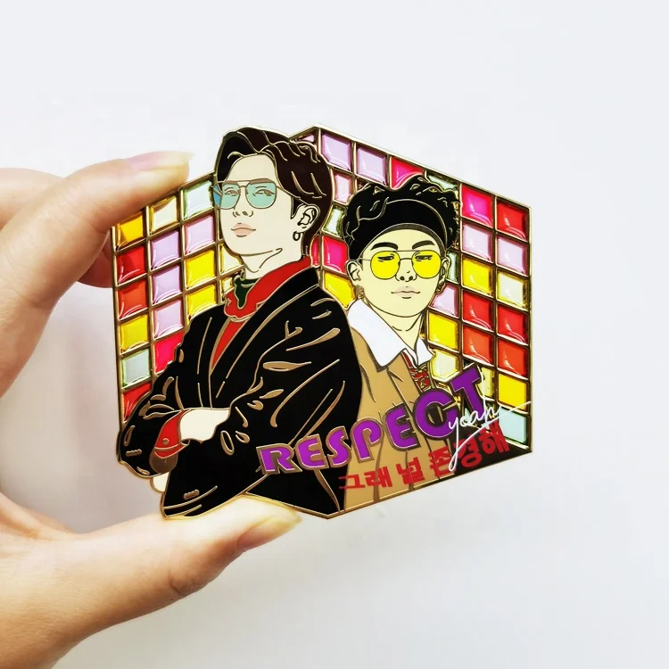 Factory Wholesale Custom Printed khoan kpop idol pins metal custom Hard Soft Enamel enamel pin b ts