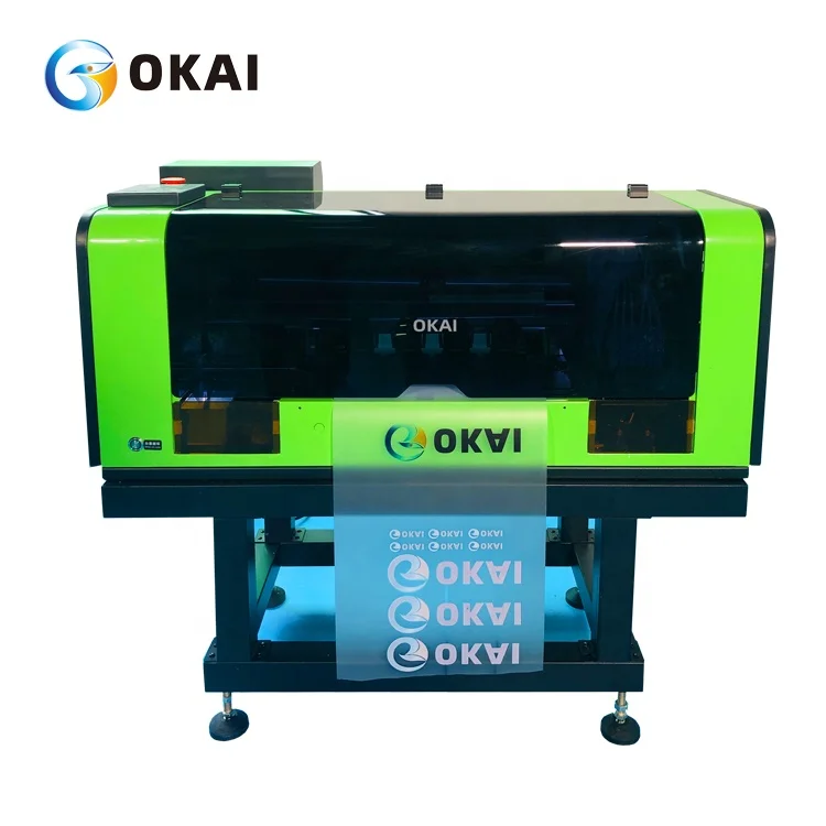 OKAI A3  printing machine PET film XP600 *2 inkjet printers direct to film roll by roll printer dryer and  dtf printer