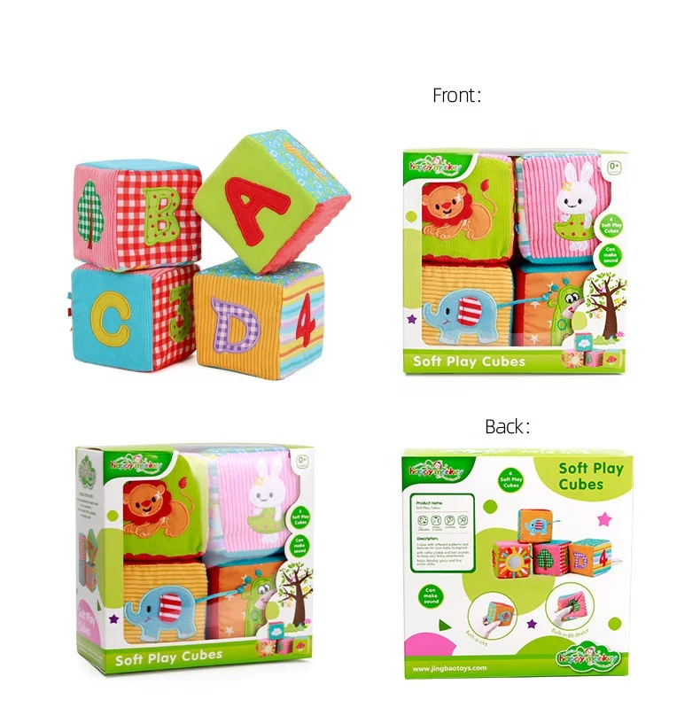 Unisex Early Learning Educational Toy Soft Foam Stuffed 4 Blocks for Kids 5-7 Years Alphabet Numbers Study Clock Game