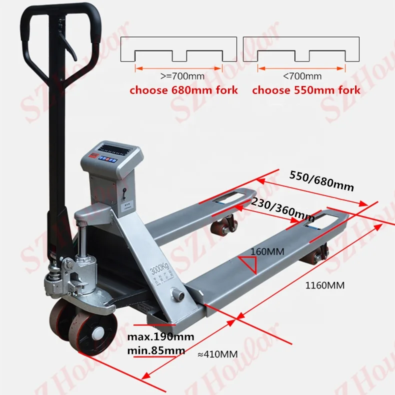 electronic forklift scale truck scale weight hand pallet truck with weighing scale water proof
