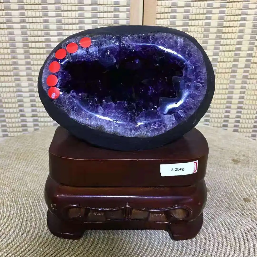 Оптовая продажа, качественный натуральный кристалл, Уругвайский аметист, жеодовый аметист, косметичка для заживления