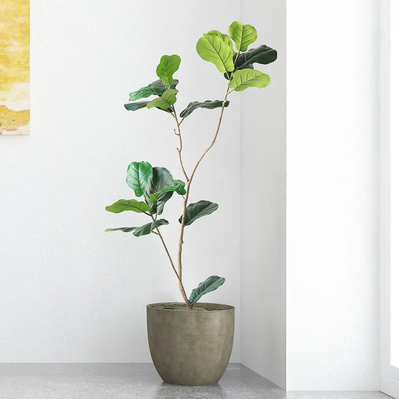 Y-shaped trunk banyan tree by plastic material green plant interior decoration artificial plant life size artificial trees