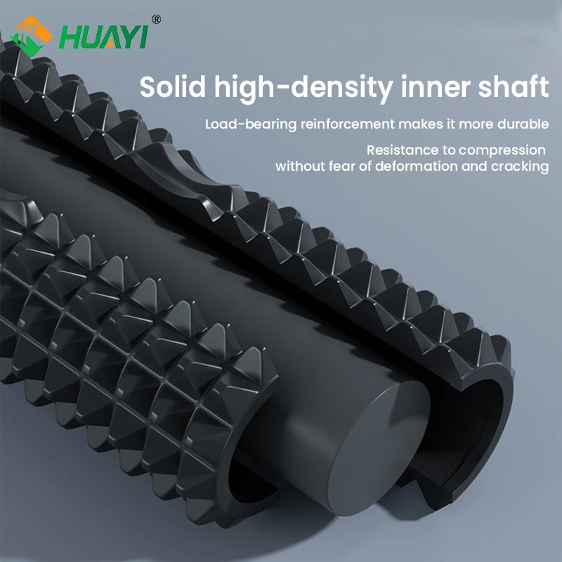 Huayi High density muscle fitness massage solid foam camo column roller Custom logo hollow yoga back eva solid foam roller