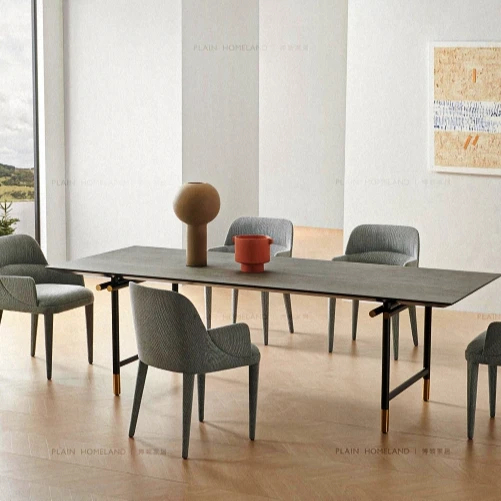 High Quality Modern Dining Room Restaurant Marble Top Dining Table With Metal Leg