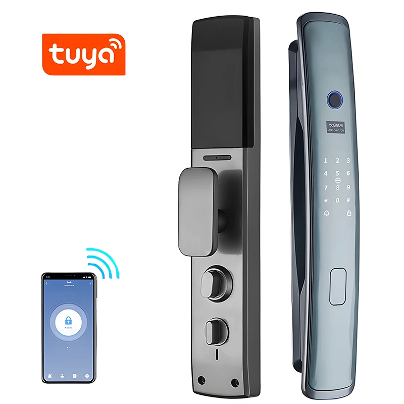 Goking tuya app wifi biometric fingerprint smartlock home front door anti-theft electronic electric keyless smart door lock
