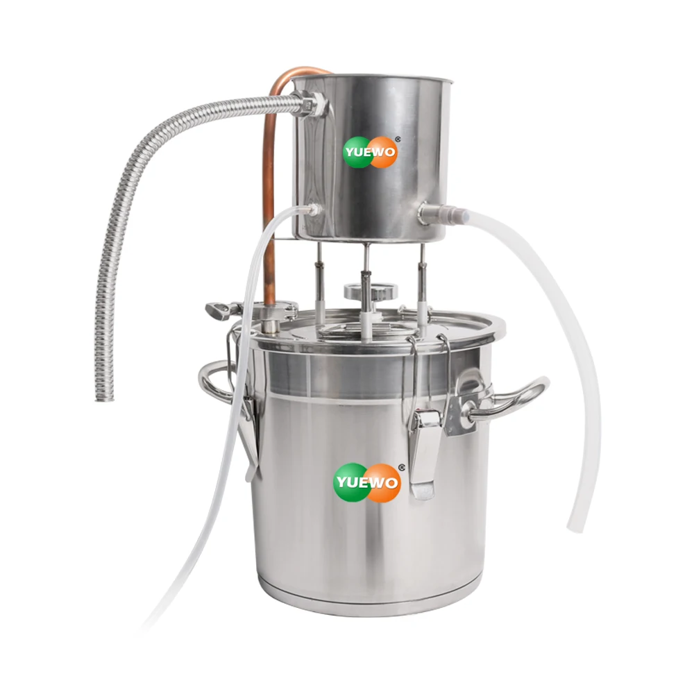 3 Gal 12 L Copper Pipe Water Distiller, Thickened Bottom Alcohol Still Distiller by Air