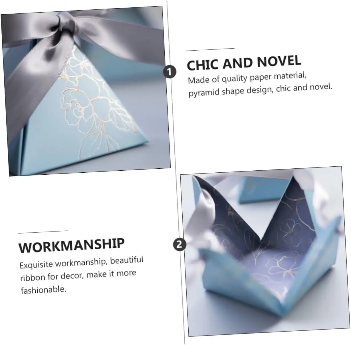 Синяя коробка для конфет Свадебный держатель коробки хранения детские синие треугольные бумажные
