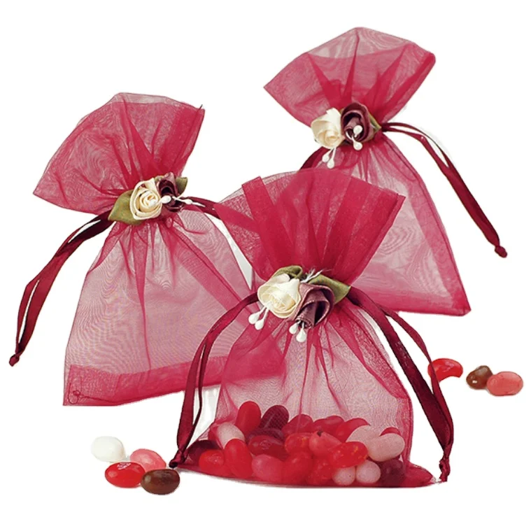 Organza candy drawstring bag Jewelry packaging gift bag Used as gifts for wedding guests