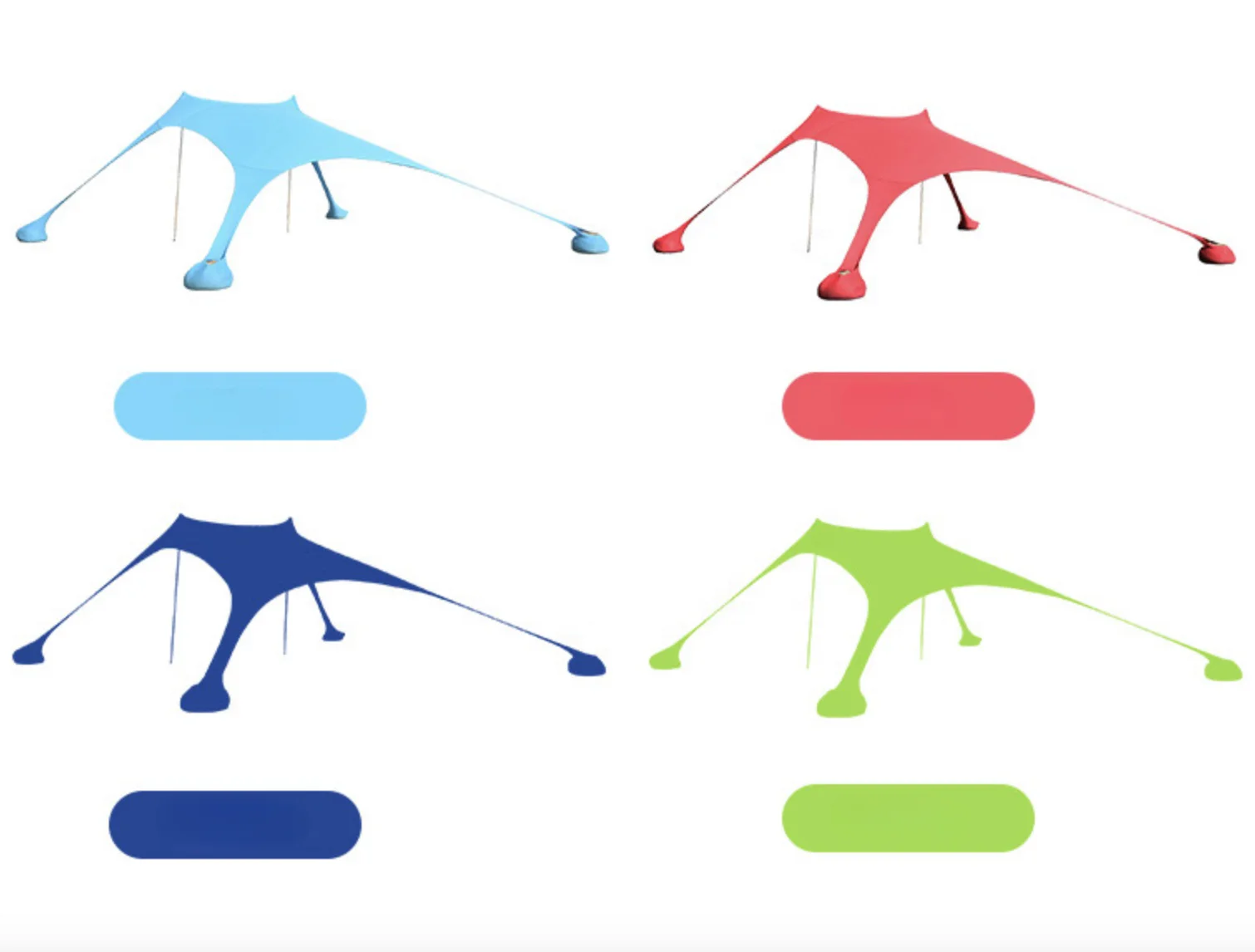 Wholesale Single Layer Summer  Tarp Pop Up Beach Tent 4 Person Waterproof Sun Shelter With Aluminum Poles For Camping