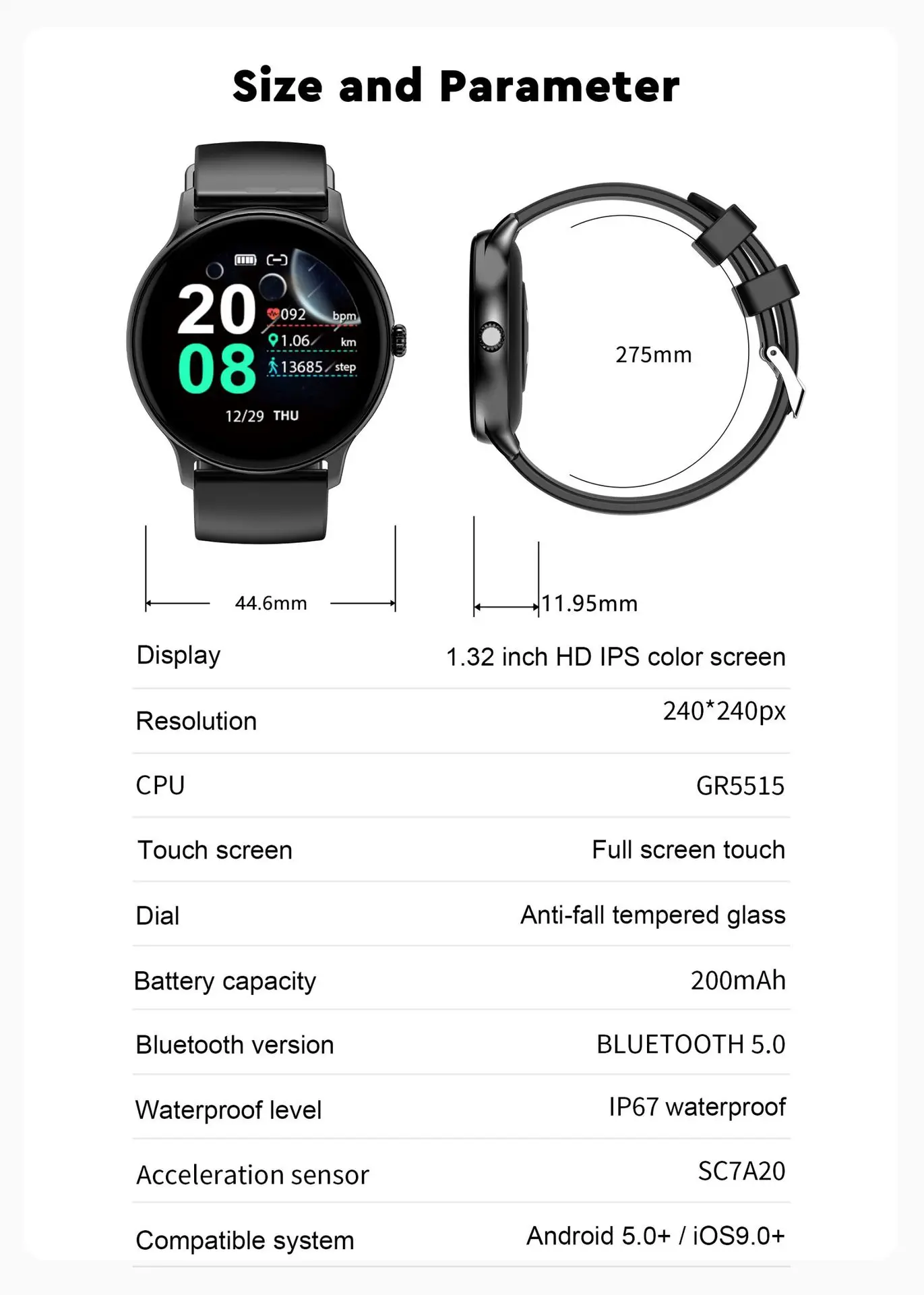 2022 New Arrival high quality Android IOS Smart Watch Z12 Man Women Sport Heart Rate Tracker Waterproof Round Smartwatch Z12