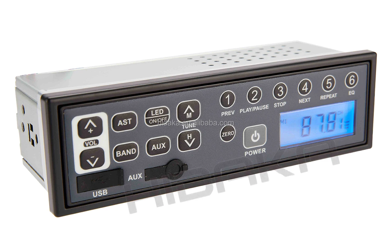 All frequency 24 volt excavator radio car radio with AUX-IN USB LED for Heavy Construction Machinery