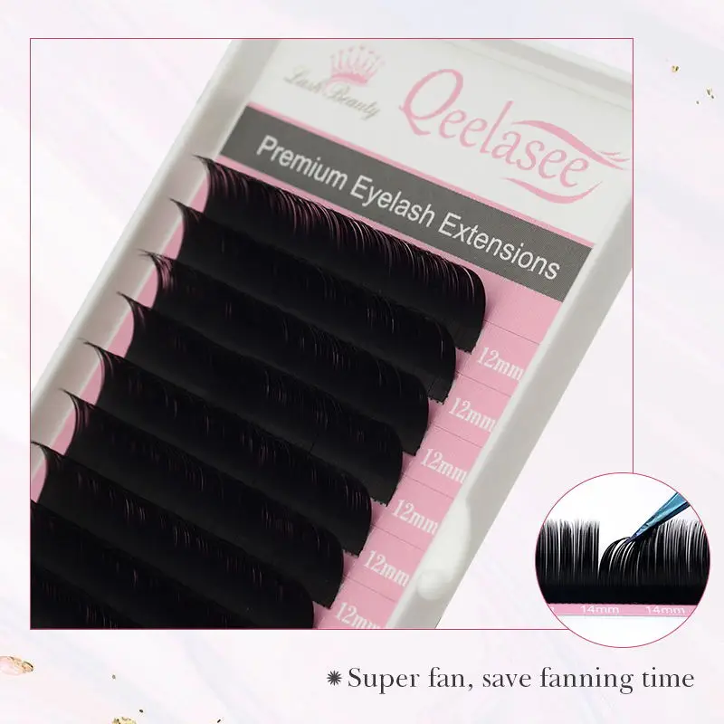 Qeelasee ellipse flat eyelash extensions mink Cashmere Verdor Flat Eyelash Extensions