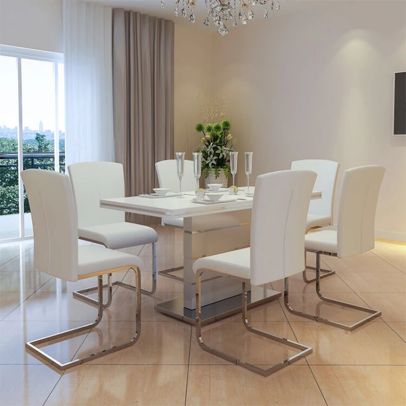 2023 New Marble Top And Metal Leg dinning furniture and cheap chairs home kitchen dining table set