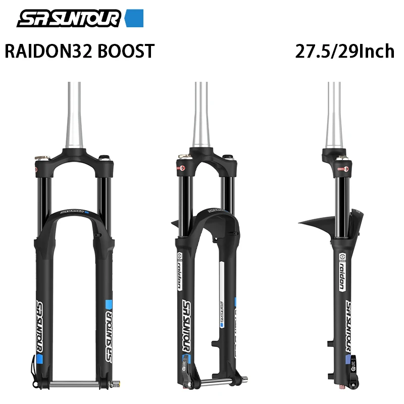  SR SUNTOUR RAIDON 2021 Велосипедная вилка 27 5/29 дюймов Ход 100 мм плечевое управление воздушным демпфированием ускоритель горный