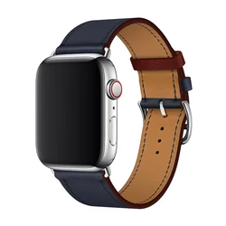 Ремешок из 2022 натуральной кожи и искусственной для Apple Watch новейший Двухслойный Кожаный ремешок 44 мм ремешки часов 20