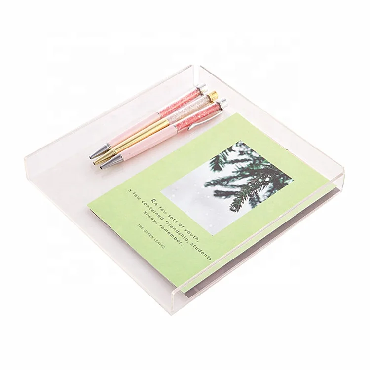 Acrylic desktop stationery letter paper organizer plastic document file holder office filing tray