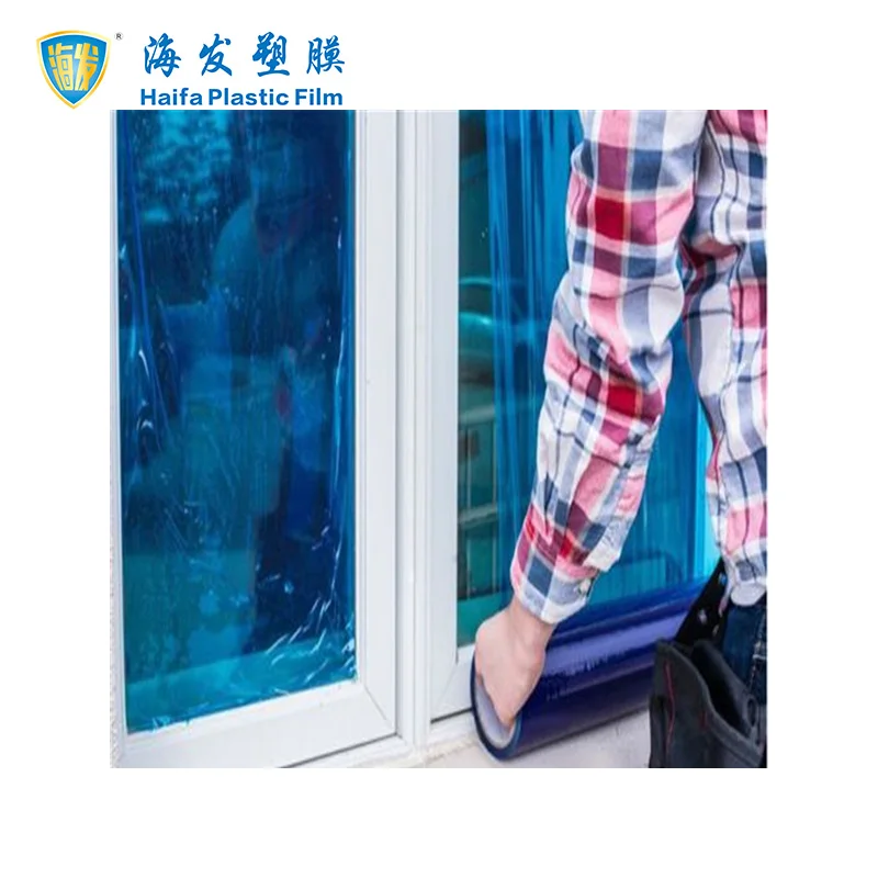 Chinese Manufacturing Factory  Clear Glue Adhesive PE Plastic Protective Film for Glass or Mirror Surface