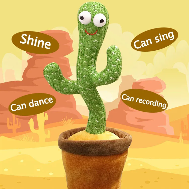 talking cactus toy 120 songs funny reply repeat twist magic kids dance and talk bright singer dancers cactus baby plush toy L144