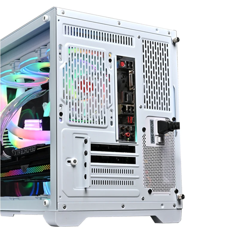 Снеговик Micro ATX PC чехол с панорамным закаленным стеклом обратное соединение материнская плата совместимый черный USB3.0 порт белый геймер