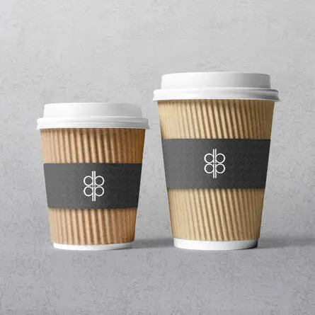 Corrugated Paper Cups Disposable Paper Coffee Mugs with Plastic Lids