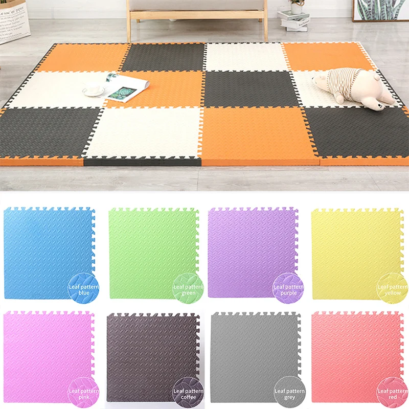 EVA Rubber 18 tiles Interlocking Puzzle Foam Floor Mats Exercising Playing Mats for home workout