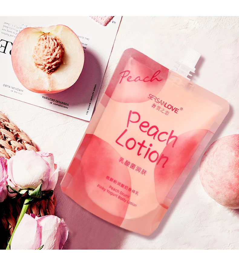 GZ Wholesale Organic Peach Body Lotion Smoothing Brightening Perfumed Vitamin C Body Skincare Cream Lotions for Women Adults