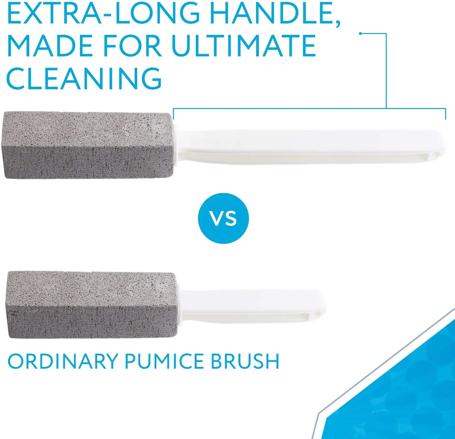 Pumice Stone Toilet Cleaning Brush Bowl Cleaner Limescale Remover Pumice Toilet Brush with Extra Long Handle